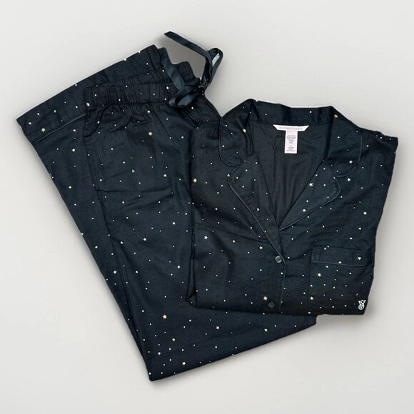 NWOT - Victoria's Secret Flannel Long Pajama Set - Celestial - Medium - Cozy Up - Picture 14 of 14